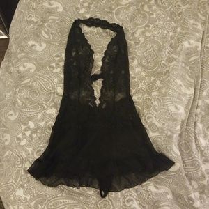 Halter Backless Black Teddy